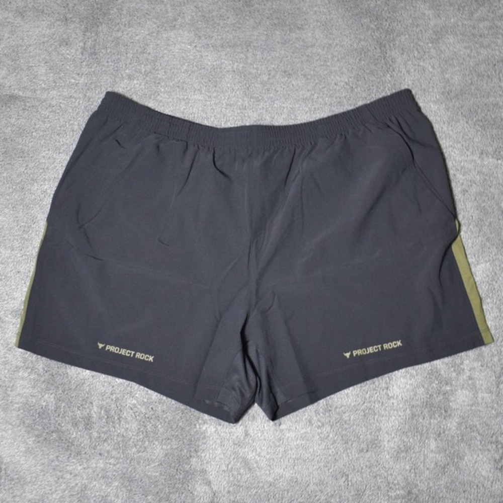 Under Armour Project Rock Ultimate 5" Shorts Men's 2XL Black Marine OD Green NEW
